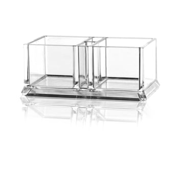 Skaidrs akrila taisnstūrveida cukura paciņu un tējas maisiņu turētājs, zobu bakstāmo kociņu un vizītkartes turētājs, PMMA, Kinder, pirmās klases kvalitāte, mūsdienīgs stils.