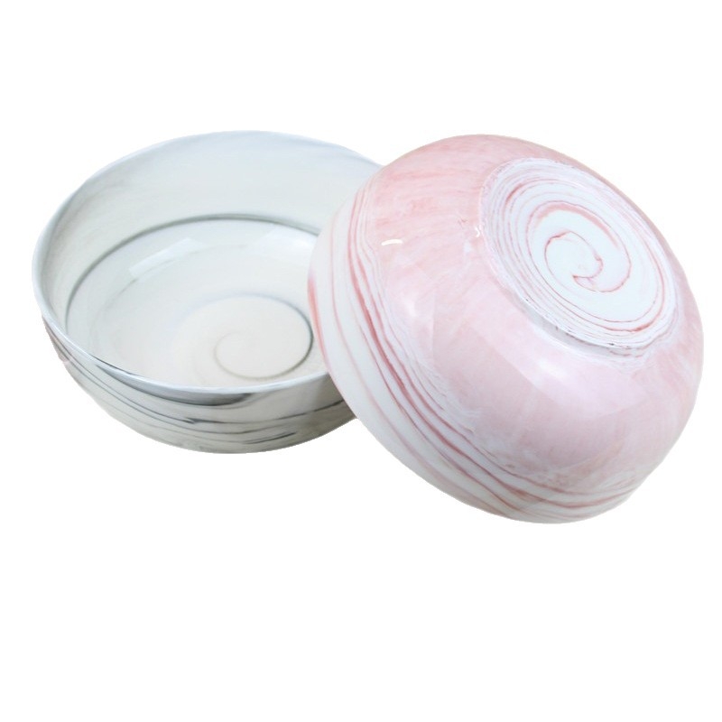 Porcelanska misa nordijskog stila s prugama, okrugla, mikrovalno sigurna, za supe, tjesteninu, salate i deserte
