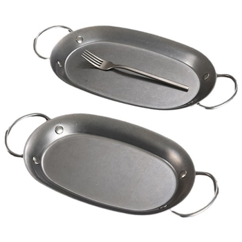 Nerđajući čelik, nepravilnog ovalnog tanjura – mat završna obrada, retro stil, lagani luksuz, mikrovalna sigurnost