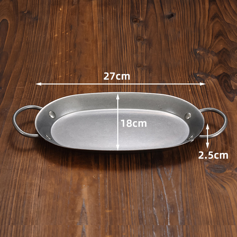 Nerđajući čelik, nepravilnog ovalnog tanjura – mat završna obrada, retro stil, lagani luksuz, mikrovalna sigurnost