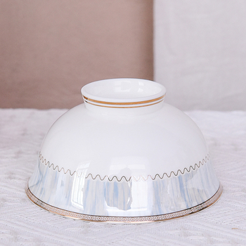 Zdjela za rižu od bone china, okrugla, prugasti uzorak, modernan i jednostavan stil, završna glazura