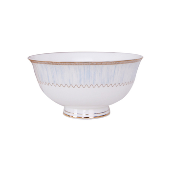 Zdjela za rižu od bone china, okrugla, prugasti uzorak, modernan i jednostavan stil, završna glazura