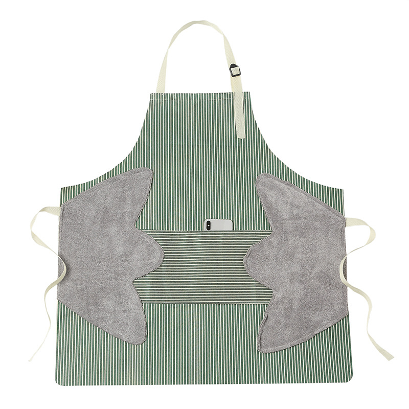 Șorț de bucătărie din in, fără mâneci, impermeabil, cu buzunar mare, model desen animat