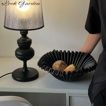 Keraminė vaisių lėkštė ir dubuo, glazūruotas, paprastas ir šiuolaikiškas dizainas su bangų raštu, skirtas stalo dekoracijai