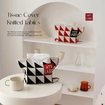 Θήκη χαρτομάντηλων, πλεκτή, Nordic στυλ; υλικό: πολυεστερική ίνα; περιεχόμενο υλικού: 100% πολυεστέρας; κατάλληλη για σαλόνι, αυτοκίνητο και κομοδίνο