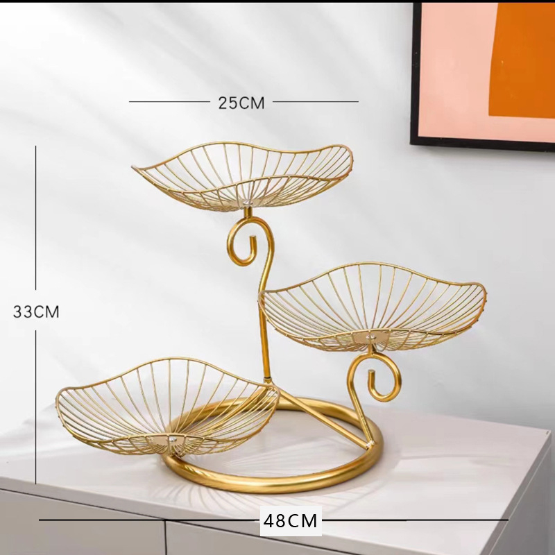 Триетажна железна кошница за плодове, премиум качество, ретро стил лукс, пускана през 2025 г.