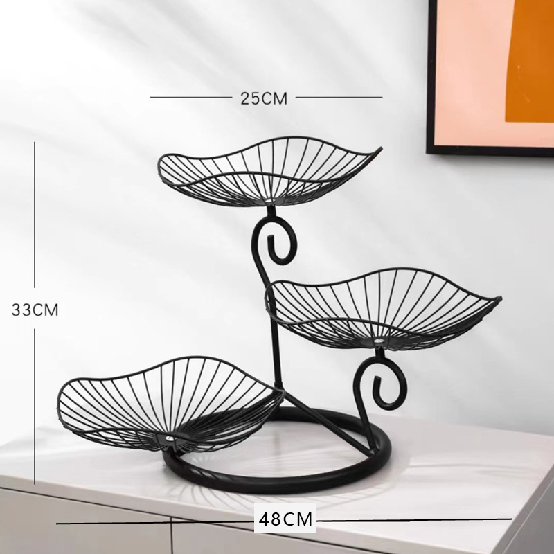 Триетажна железна кошница за плодове, премиум качество, ретро стил лукс, пускана през 2025 г.