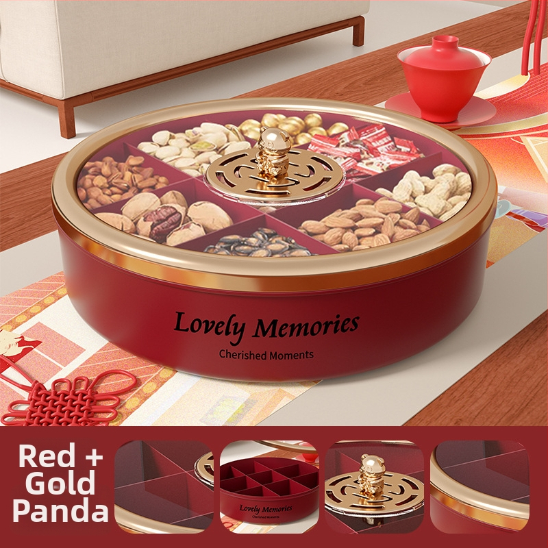 Кутия за ядки с капак, въртяща се чиния за сушени плодове за холна маса, минималистичен дизайн с девет отделения, марка Liangbao