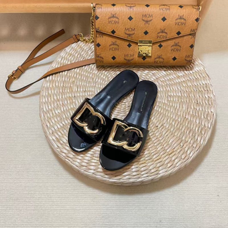 Női D-buckle lapos szandál, felsőrész műbőr, talp gumi, gyors száradás és lélegző, 2025 tavasz