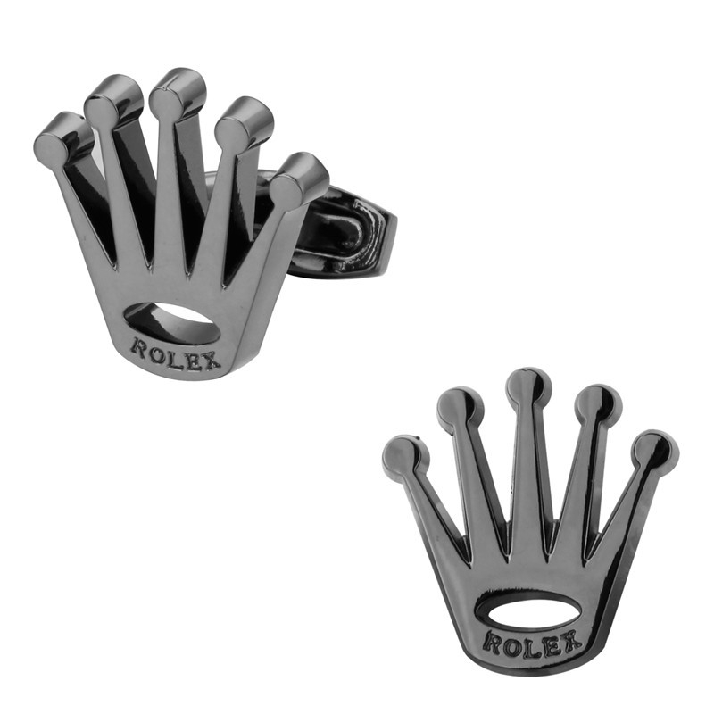 Rézből készült mandzsettagombok koronával – uniszex, csillagképes stílus, galván bevonat, por kristály, testreszabható