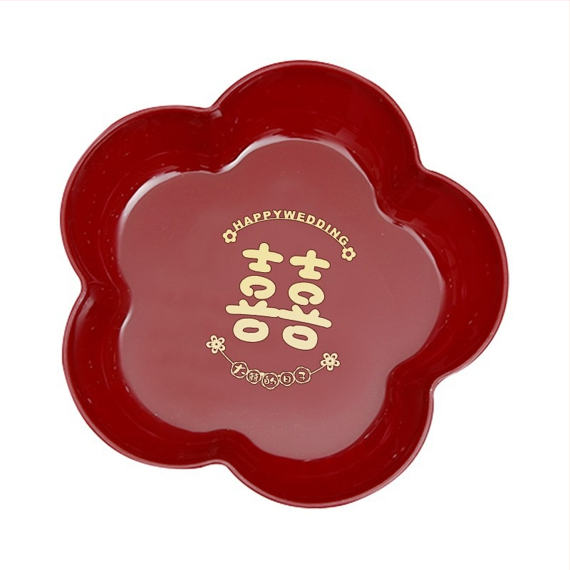 Plastikinis vaisių padėklas vestuvėms ir svetainės dekorui – dažyta paviršiaus danga ir decal, naujojo Kinų stiliaus