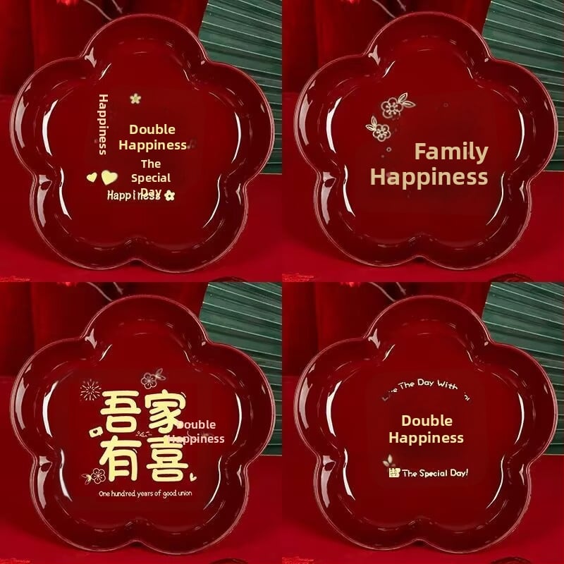 Plastikinis vaisių padėklas vestuvėms ir svetainės dekorui – dažyta paviršiaus danga ir decal, naujojo Kinų stiliaus