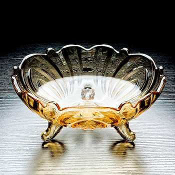 Кристално стъклена купа за плодове, трикрак дизайн, премиум качество, 2025 издание, достъпен лукс