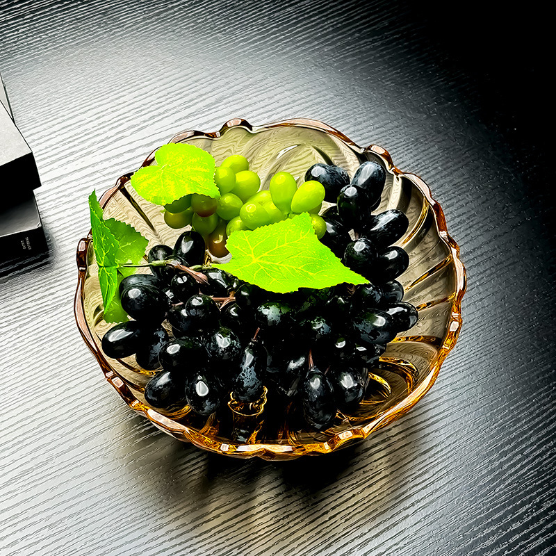 Кристално стъклена купа за плодове, трикрак дизайн, премиум качество, 2025 издание, достъпен лукс