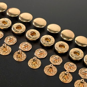 Buton snap metal cu patru părți – buton metal pentru suport de carduri și breloc; potrivit pentru paltoane, blugi, pantofi, genți; Brand: Yijia hardware