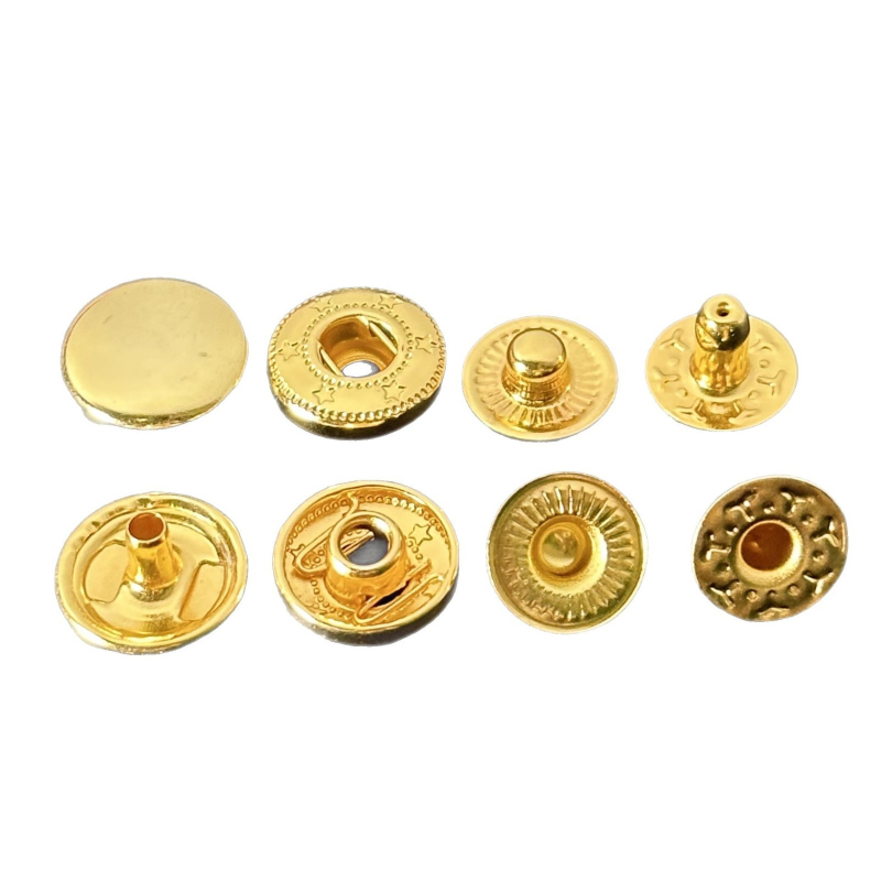 Buton snap metal cu patru părți – buton metal pentru suport de carduri și breloc; potrivit pentru paltoane, blugi, pantofi, genți; Brand: Yijia hardware