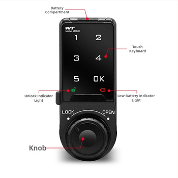 Smart elektronický zámok s kódovým vstupom pre skrinky a šatníky, telo zo zinkovej zliatiny, model 568, hrúbka zámku 18, moderný minimalistický štýl