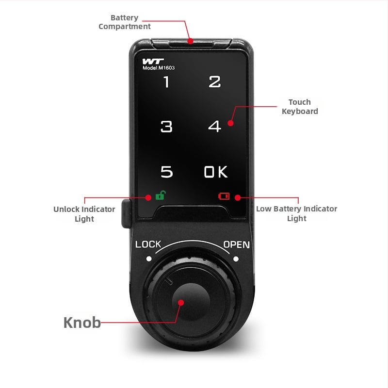 Smart elektronický zámok s kódovým vstupom pre skrinky a šatníky, telo zo zinkovej zliatiny, model 568, hrúbka zámku 18, moderný minimalistický štýl