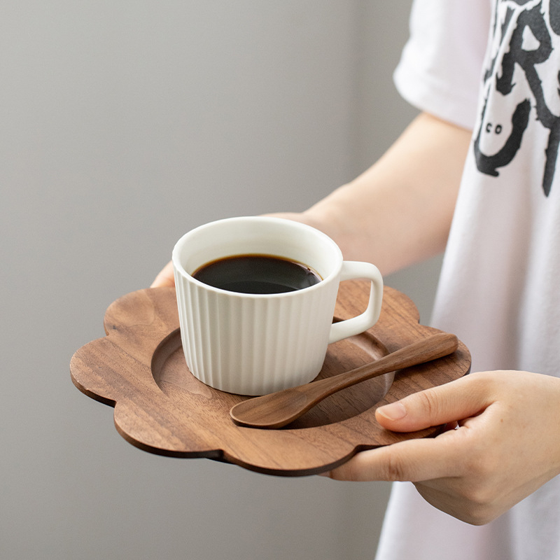 Tavă circulară din lemn, design simplu, stil modern minimalist, imprimare logo disponibil