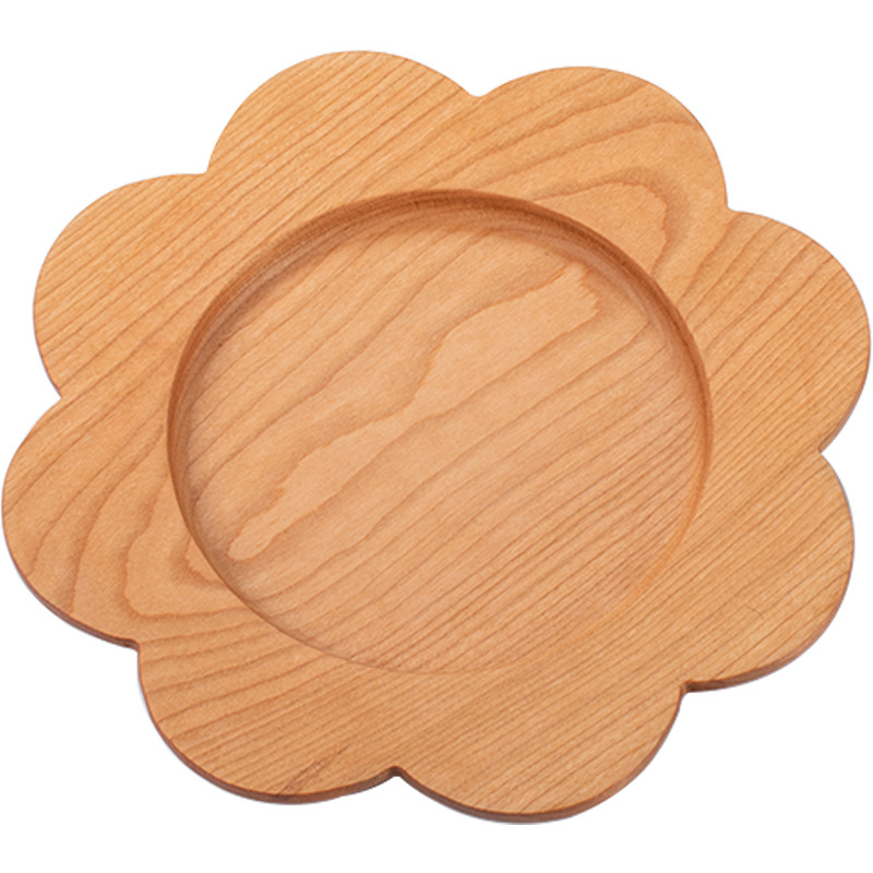 Tavă circulară din lemn, design simplu, stil modern minimalist, imprimare logo disponibil