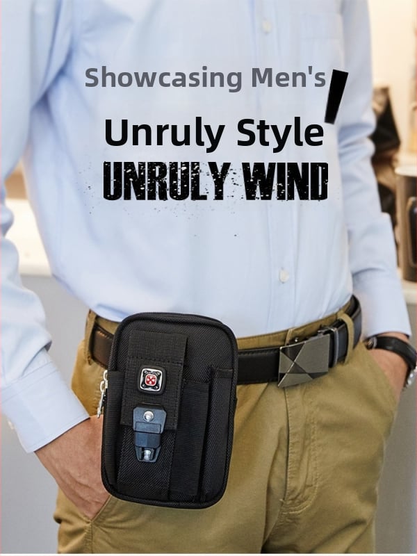 Geantă de talie pentru bărbați Q50, țesătură Oxford, formă vertical pătrată, rezistentă la uzură