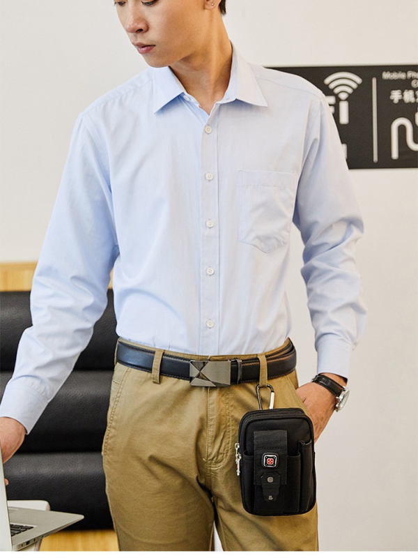 Geantă de talie pentru bărbați Q50, țesătură Oxford, formă vertical pătrată, rezistentă la uzură