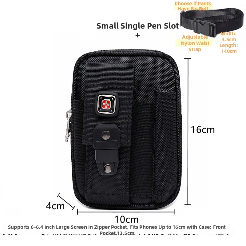 Geantă de talie pentru bărbați Q50, țesătură Oxford, formă vertical pătrată, rezistentă la uzură