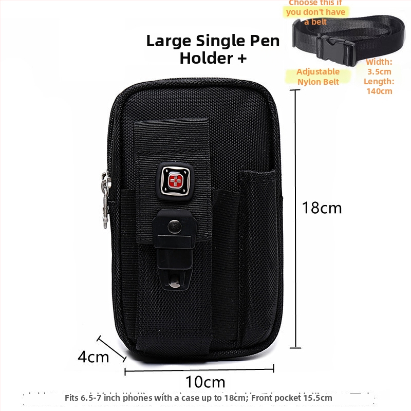 Geantă de talie pentru bărbați Q50, țesătură Oxford, formă vertical pătrată, rezistentă la uzură