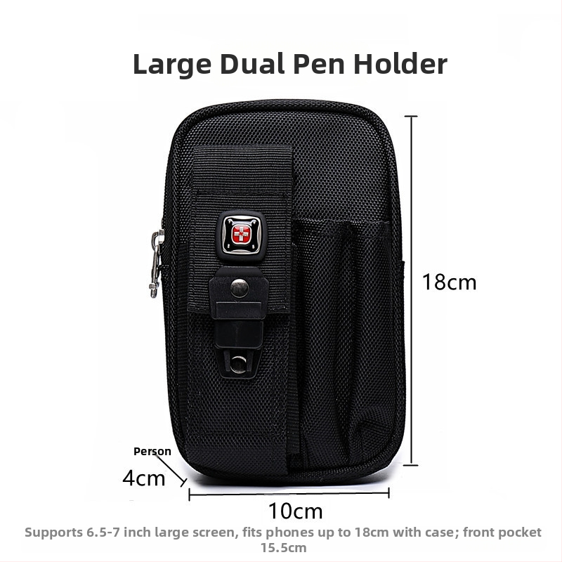 Geantă de talie pentru bărbați Q50, țesătură Oxford, formă vertical pătrată, rezistentă la uzură