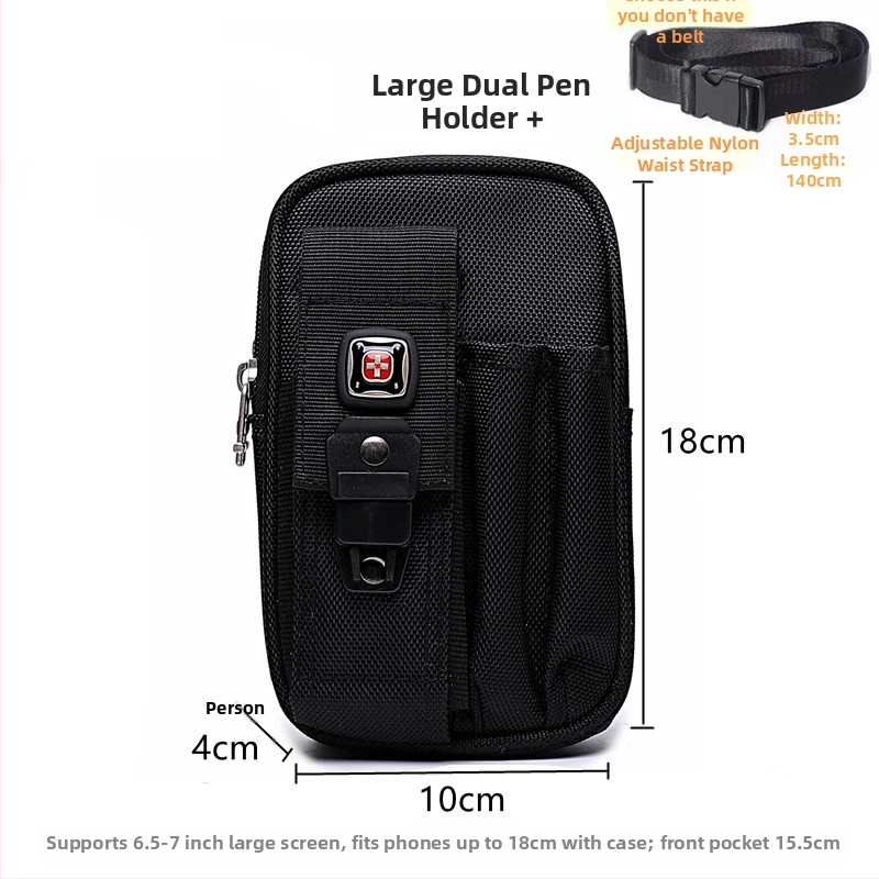 Geantă de talie pentru bărbați Q50, țesătură Oxford, formă vertical pătrată, rezistentă la uzură