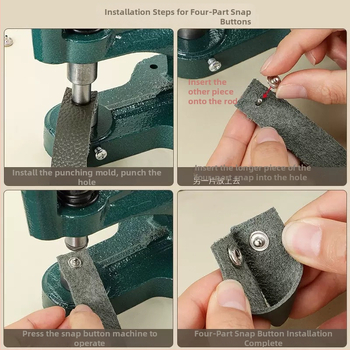 Železný ručný lis na gombíky s päťzubým zapínaním, montážny nástroj a forma pre odevy a textil