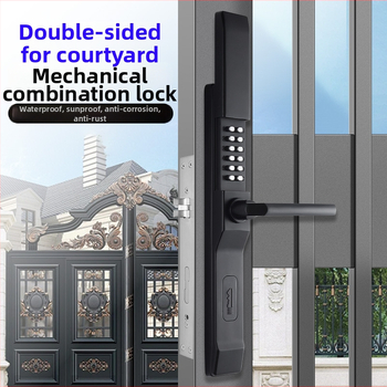 Externý dvojstranný mechanický zámok s kombináciou pre kovové brány a záhradné dvere (Model 618, zinokový zliatiny, hrúbka tyče 8x8, rozstup 85)
