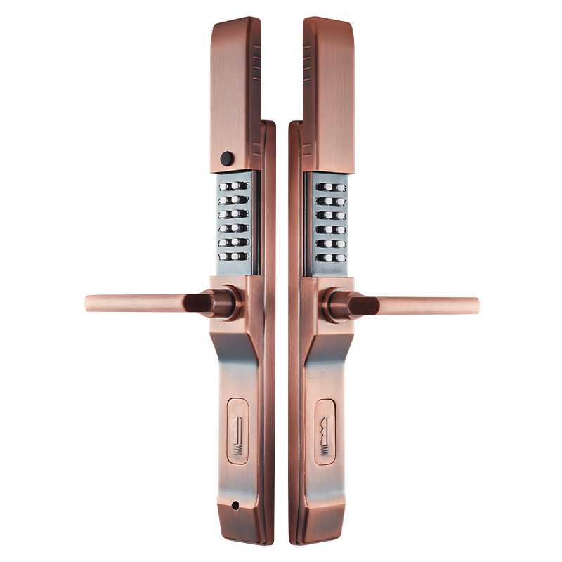 Εξωτερική μηχανική κλειδαριά συνδυασμού με διπλό χειριστήριο για φράχτες και πύλες από σφυρήλατο σίδερο (Μοντέλο 618, κράμα ψευδαργύρου, διατομή 8x8, απόσταση 85)