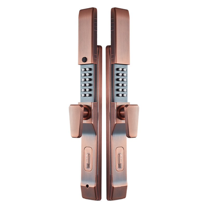 Εξωτερική μηχανική κλειδαριά συνδυασμού με διπλό χειριστήριο για φράχτες και πύλες από σφυρήλατο σίδερο (Μοντέλο 618, κράμα ψευδαργύρου, διατομή 8x8, απόσταση 85)