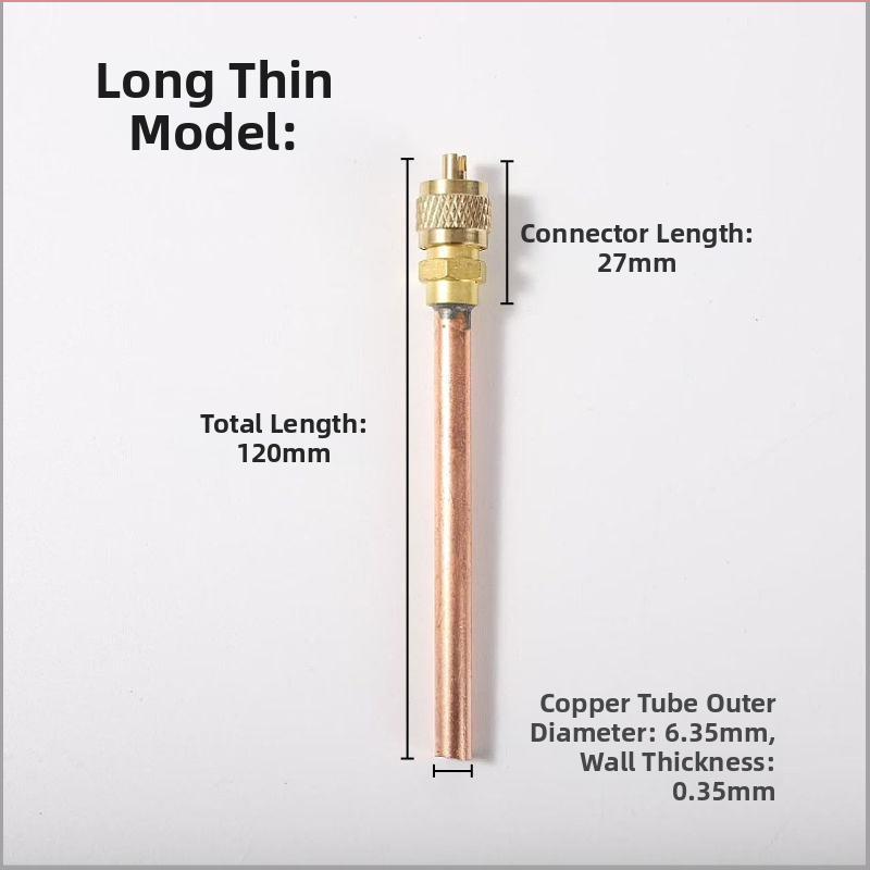 Lodēts fluorīdu vārsts ar adatu, paredzēts gaisa kondicionēšanai un dzesēšanai, tīrs vara korpuss, izturīgs pret augstu spiedienu un temperatūru, droša lodēšana bez noplūdēm, gāzes ievades/izvades savienojums