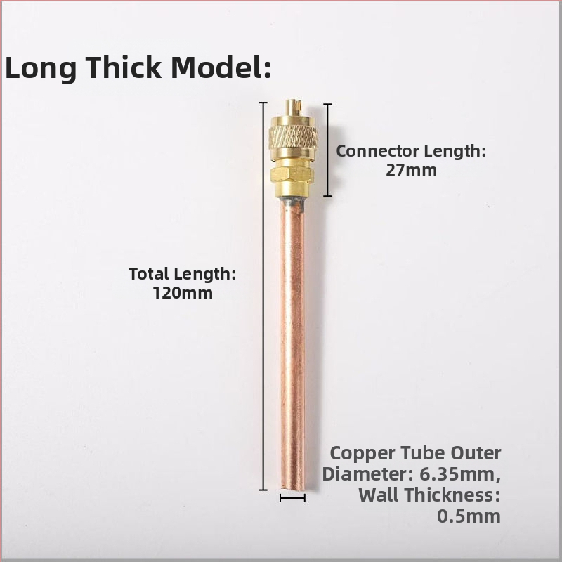 Lodēts fluorīdu vārsts ar adatu, paredzēts gaisa kondicionēšanai un dzesēšanai, tīrs vara korpuss, izturīgs pret augstu spiedienu un temperatūru, droša lodēšana bez noplūdēm, gāzes ievades/izvades savienojums