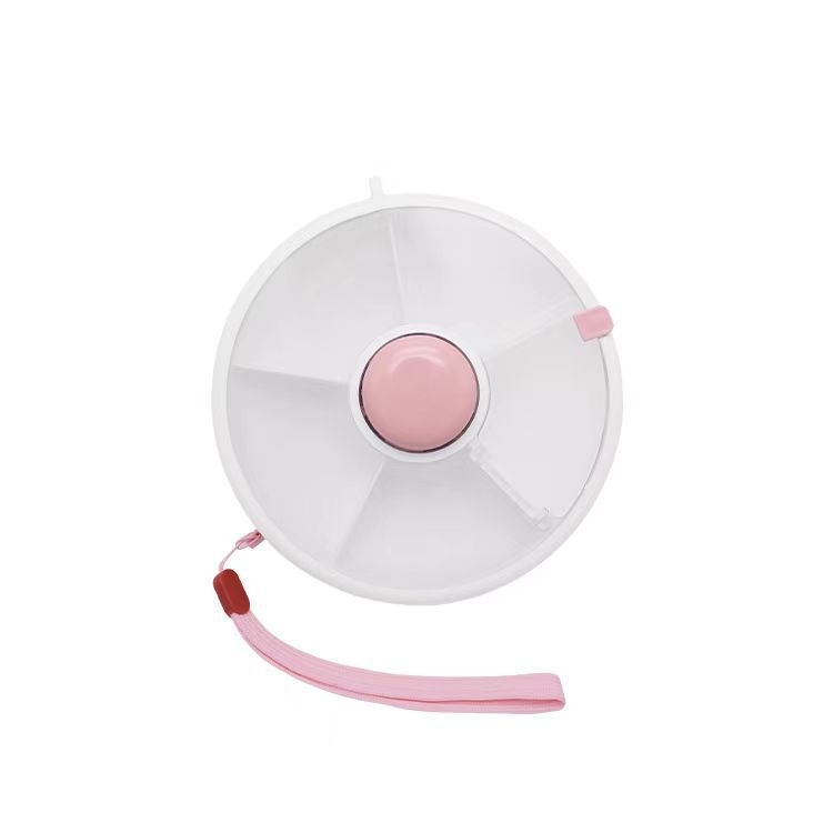 Cutie prânz rotativă circulară cu capac – cutie portabilă pentru gustări copii și farfurie rotativă pentru fructe, etanșă, plastic, stil modern simplu