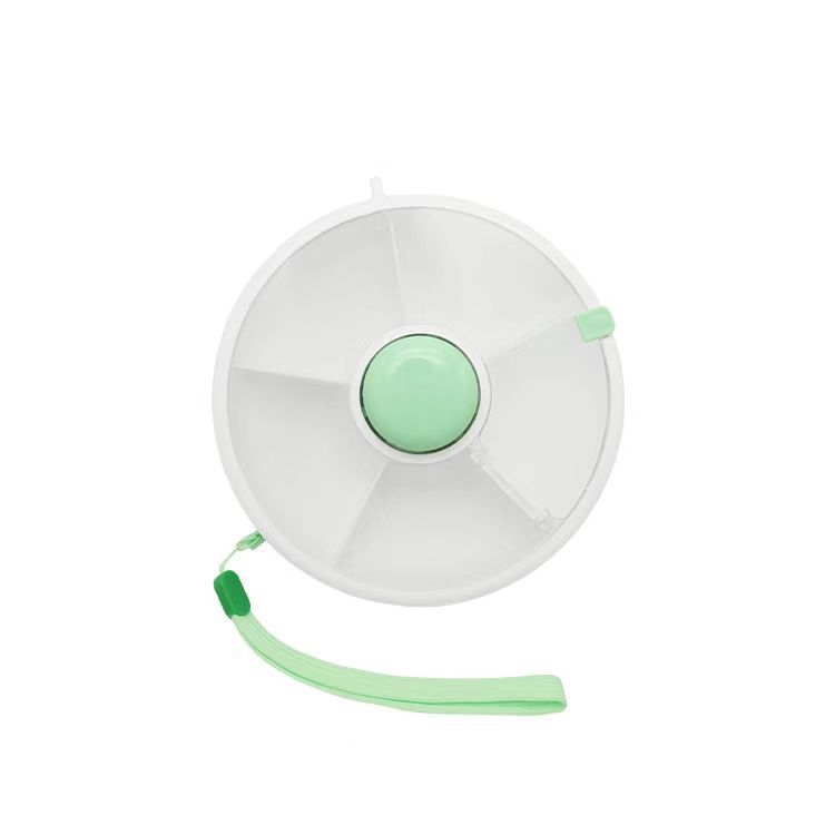 Cutie prânz rotativă circulară cu capac – cutie portabilă pentru gustări copii și farfurie rotativă pentru fructe, etanșă, plastic, stil modern simplu