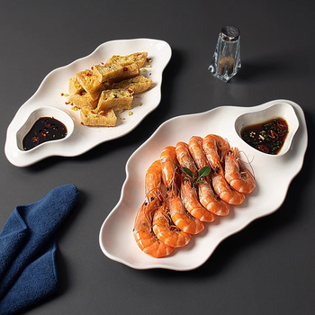 Tanjur za dumplings s rešetkom za ocat – keramika, mikrovalna sigurna, boja ispod glazure, moderan minimalistički stil