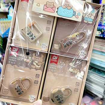 Cartoon Mini Încuietoare Numerică pentru Dulapuri și Valize – 3 mm Grosime a Șurubului, 20 mm Spațiu între Bare, Model Cartoon Password Lock, Design Modern Minimalist