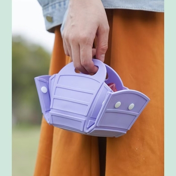 Coș de camping pentru fructe și legume, coș de depozitare portabil cu blat de tăiere detașabil, coș pentru fructe și gustări pentru picnic, pliabil — Material: TPR+PP; Categorie: Coș de depozitare; Stil: Ins style; Lansare: noiembrie 2024