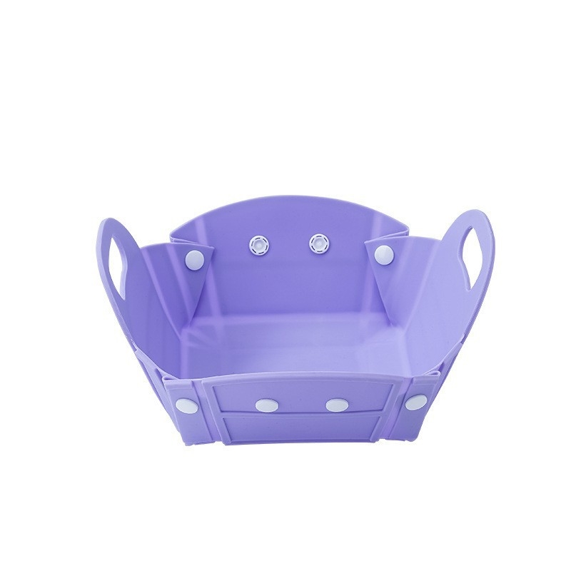 Coș de camping pentru fructe și legume, coș de depozitare portabil cu blat de tăiere detașabil, coș pentru fructe și gustări pentru picnic, pliabil — Material: TPR+PP; Categorie: Coș de depozitare; Stil: Ins style; Lansare: noiembrie 2024