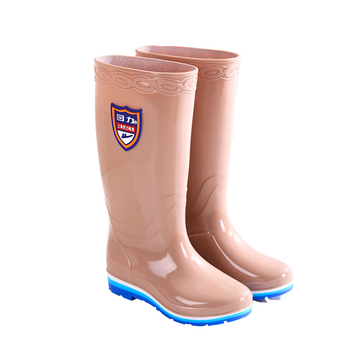 Cizme de ploaie pentru femei din PVC, căptușite cu fleece, înalte, impermeabile, pentru toate anotimpurile, talpă plată