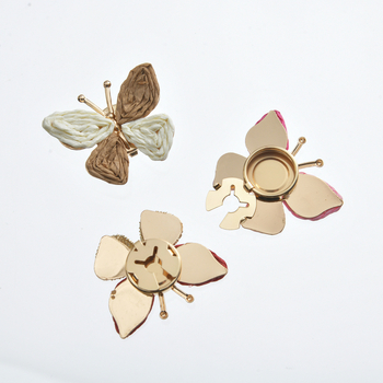 Mandzsetta gombok pillangó alakú, fonott dizájnnal — ötvözet anyag, aranyozott felület, egyszerű uniszex stílus