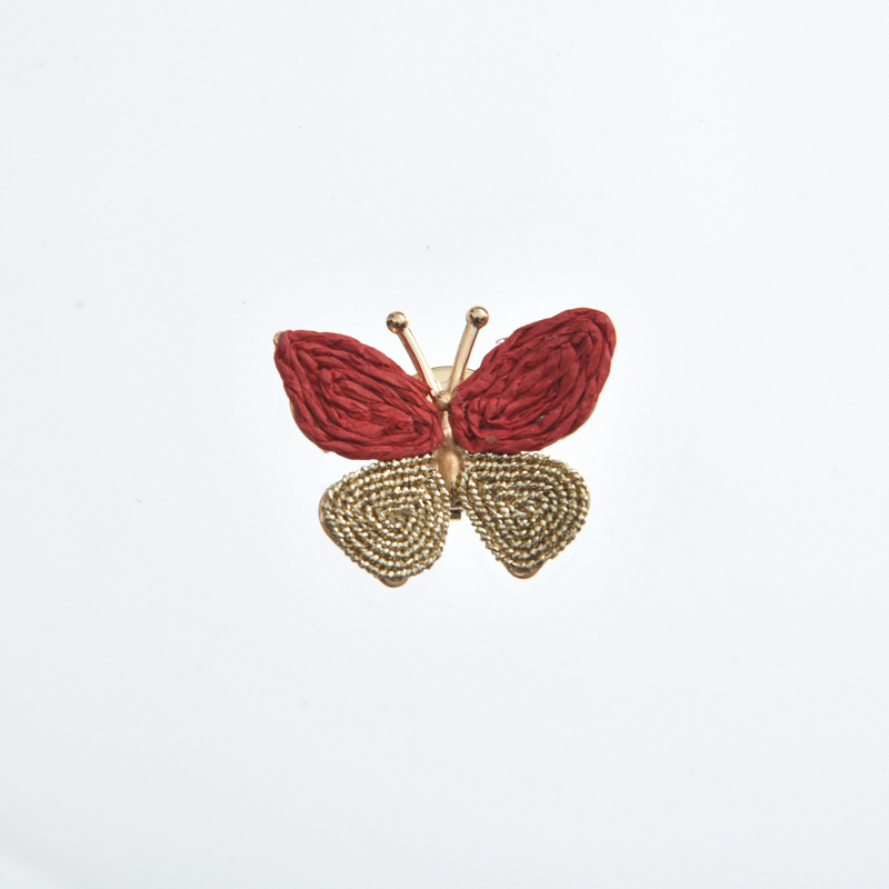 Mandzsetta gombok pillangó alakú, fonott dizájnnal — ötvözet anyag, aranyozott felület, egyszerű uniszex stílus