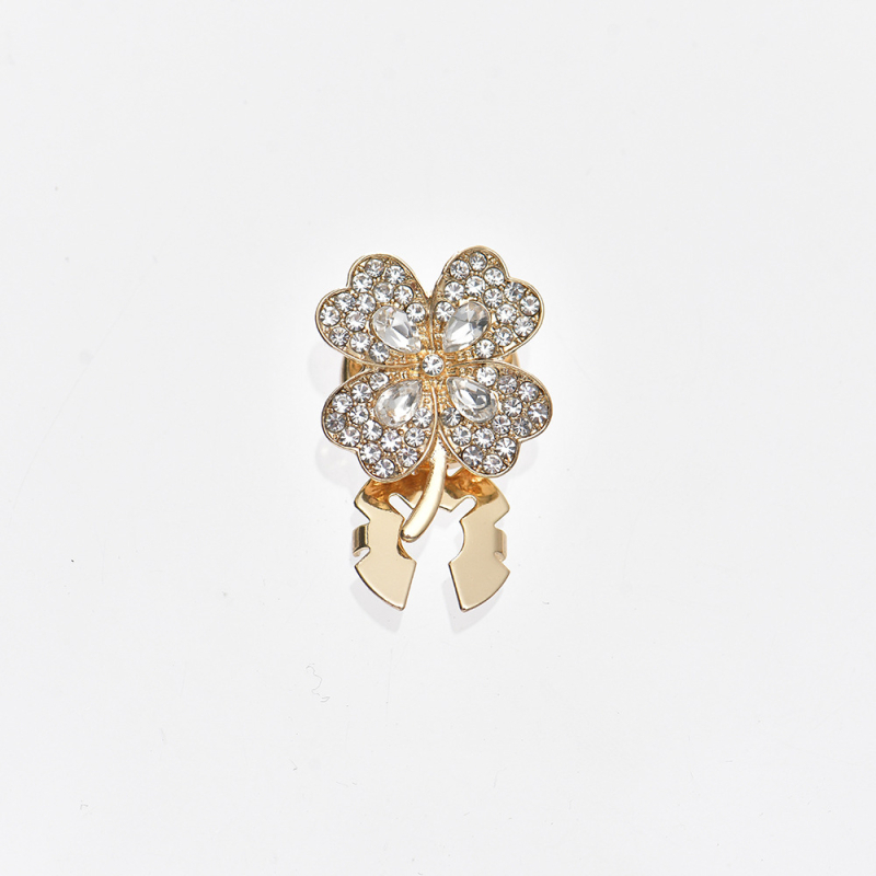 Rhinestone gombok négylevelű lóhere formában, könnyed luxus stílus, diamantokkal díszített, kristály