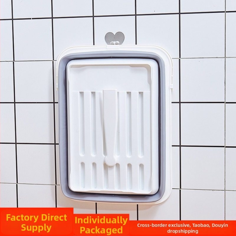 Skladateľný dvojúrovňový kuchynský držiak na odkvapkávanie pre misky, taniere, príbory a riad – plast, viacúčelová úložná polica