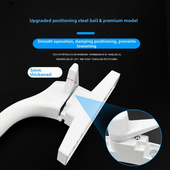 Kľučka na okno, hliníková zliatina, natieraný povrch, vonkajšie ploché tlačové prevedenie, model 03ZS061L, moderný minimalistický štýl, 7-formový jednopunktový zámok