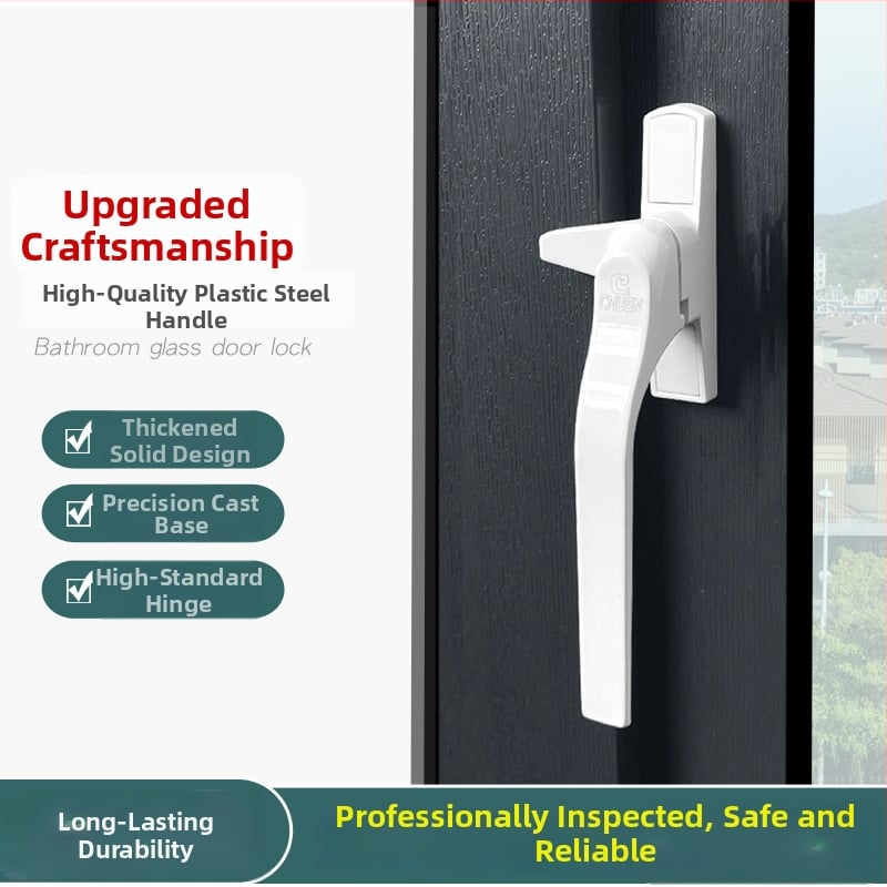 Kľučka na okno, hliníková zliatina, natieraný povrch, vonkajšie ploché tlačové prevedenie, model 03ZS061L, moderný minimalistický štýl, 7-formový jednopunktový zámok