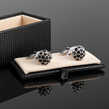 Réz mandzsetta kapcsok, egyszerű uniszex geometriai kialakítás, gyémánt felület, kristályok, egyenként csomagolva